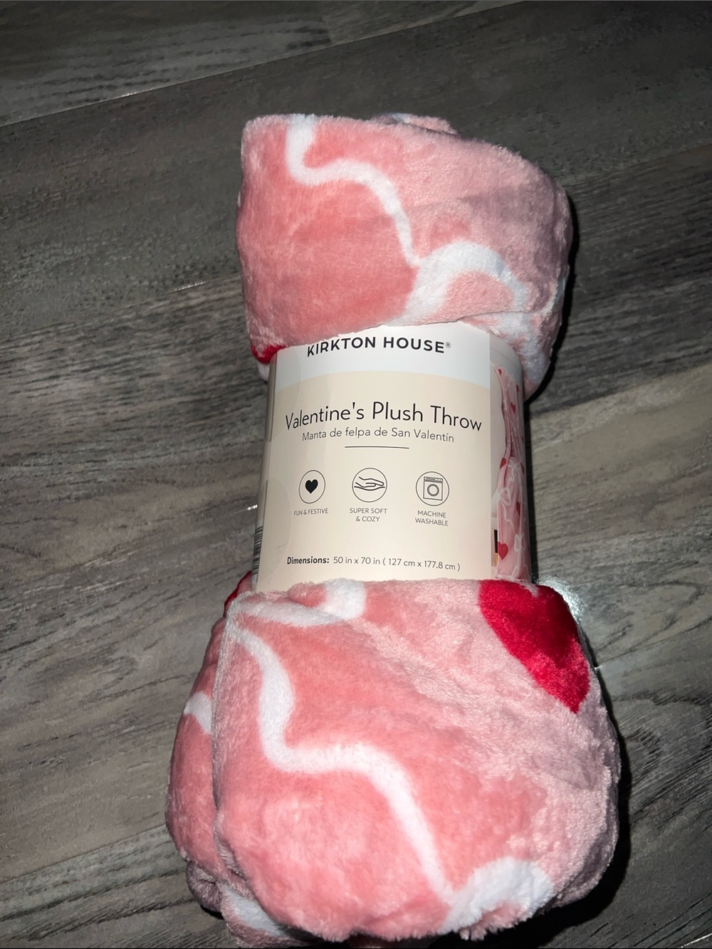 Kirkton House Plush Valentine’s Throw Blanket - Pink & Red